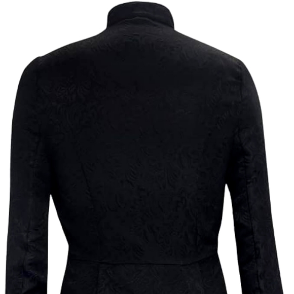 Men's Black Victorian Renaissance Steampunk Coat - Picture 3 of 12